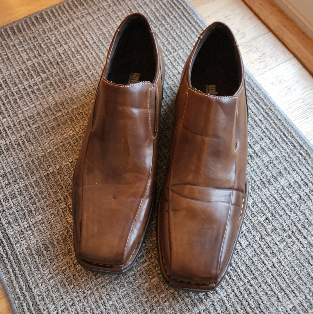 Men's Brown Leather Slip-On Shoes